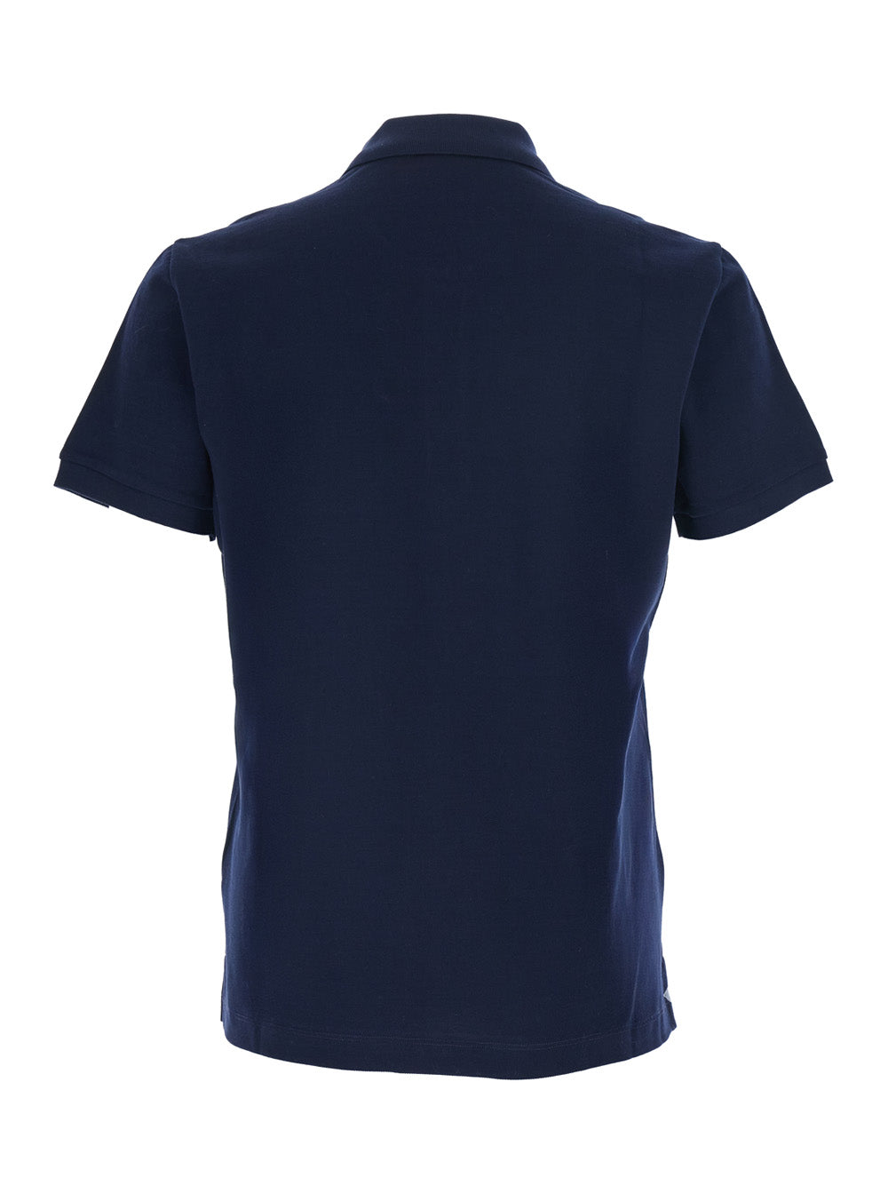 Fendi Men Blue Polo Shirt With Metallic Ff Logo On The Front In Cotton Pique Man FENDI