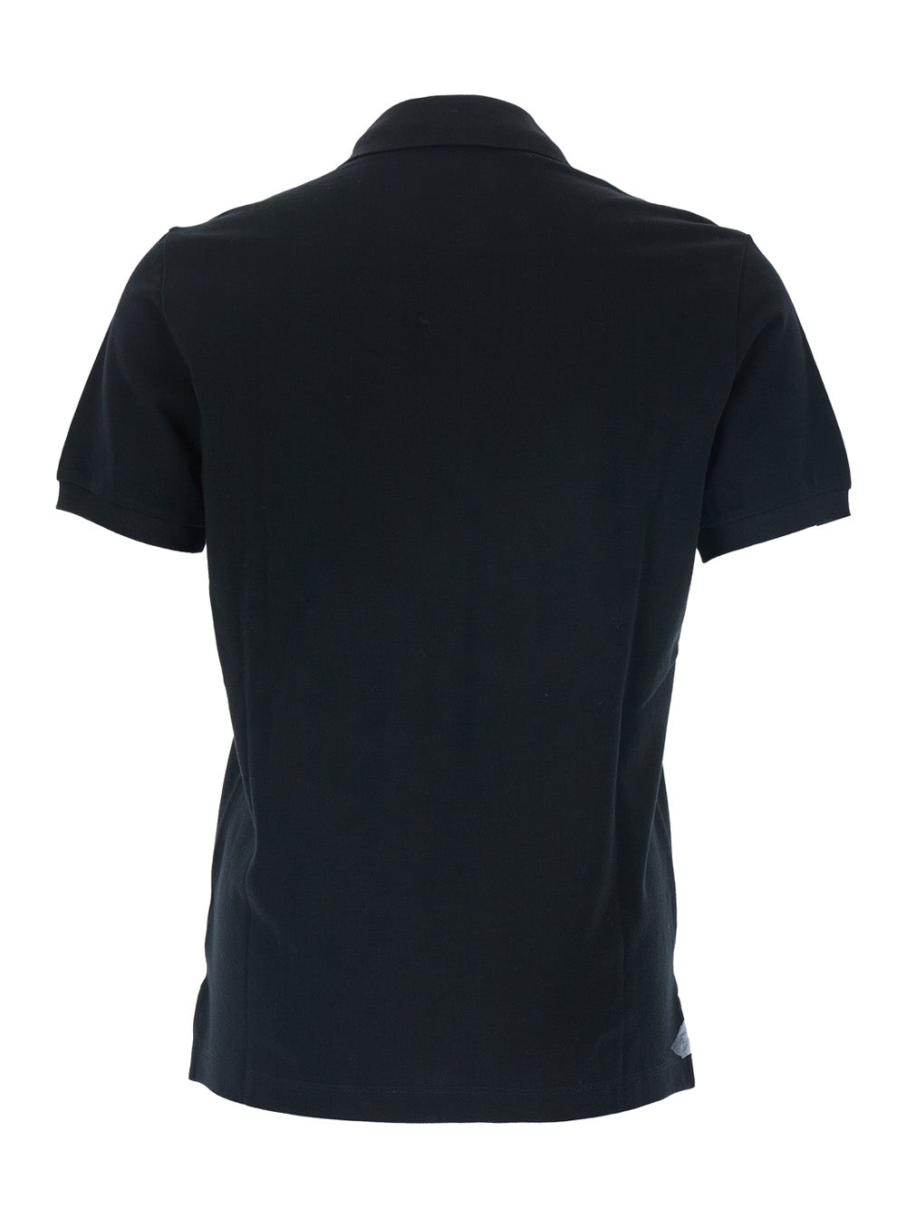 Fendi Men Black Polo Shirt With Logo Patch On The Front In Cotton Pique Man FENDI