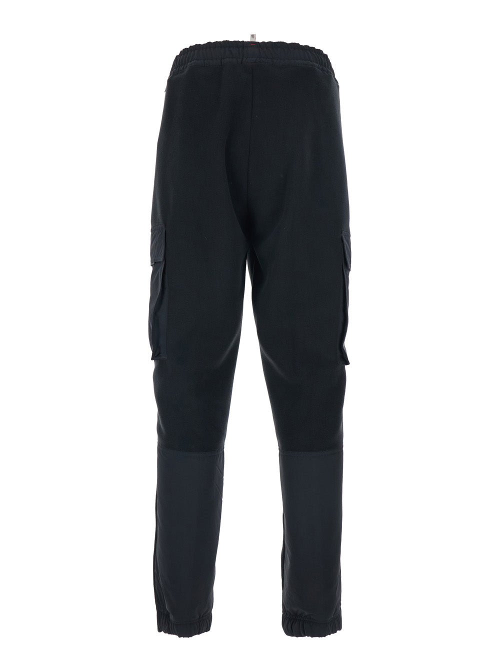 Moncler Grenoble Men Black Pants With Side Logo Patch And Tech Fabric Inserts In Fleece Man MONCLER GRENOBLE