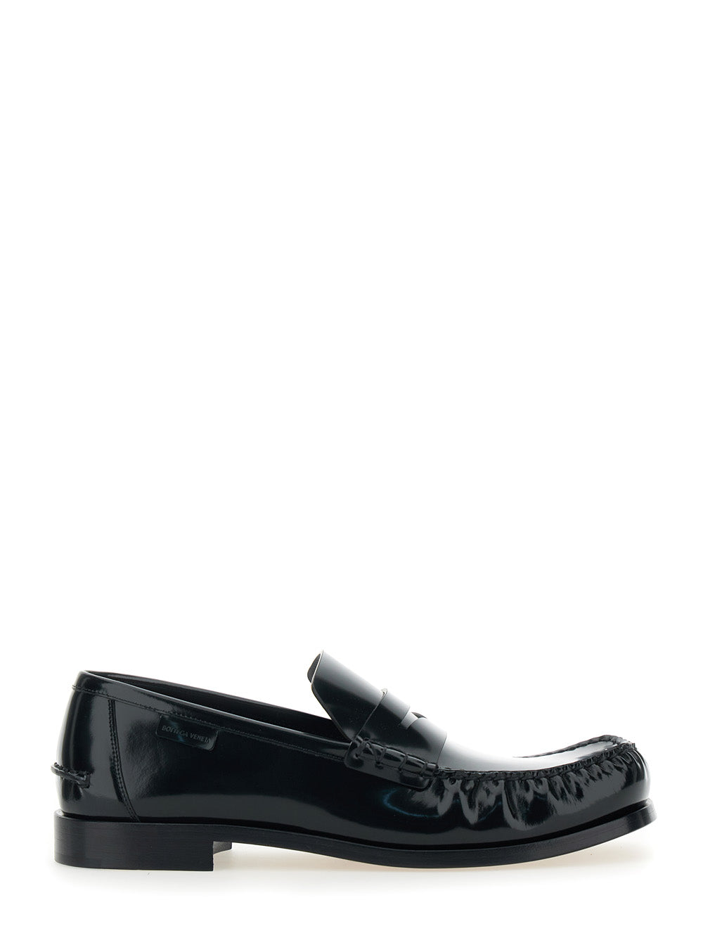 Bottega Veneta Men 'Truman' Black Loafers With Side Logo Patch In Leather Man BOTTEGA VENETA