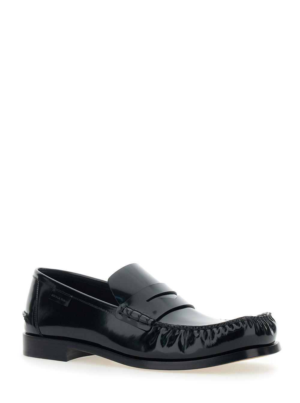 Bottega Veneta Men 'Truman' Black Loafers With Side Logo Patch In Leather Man BOTTEGA VENETA
