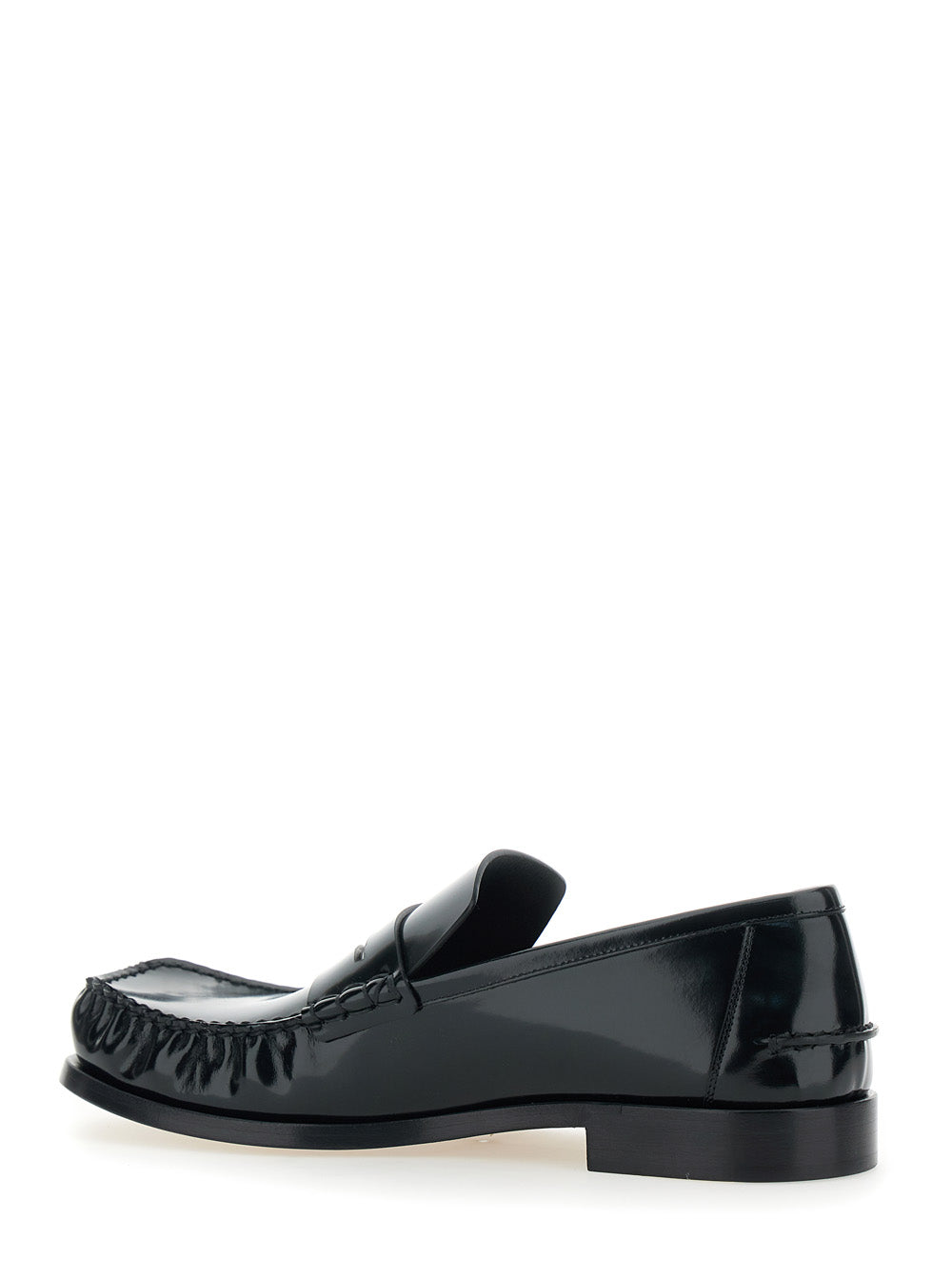 Bottega Veneta Men 'Truman' Black Loafers With Side Logo Patch In Leather Man BOTTEGA VENETA