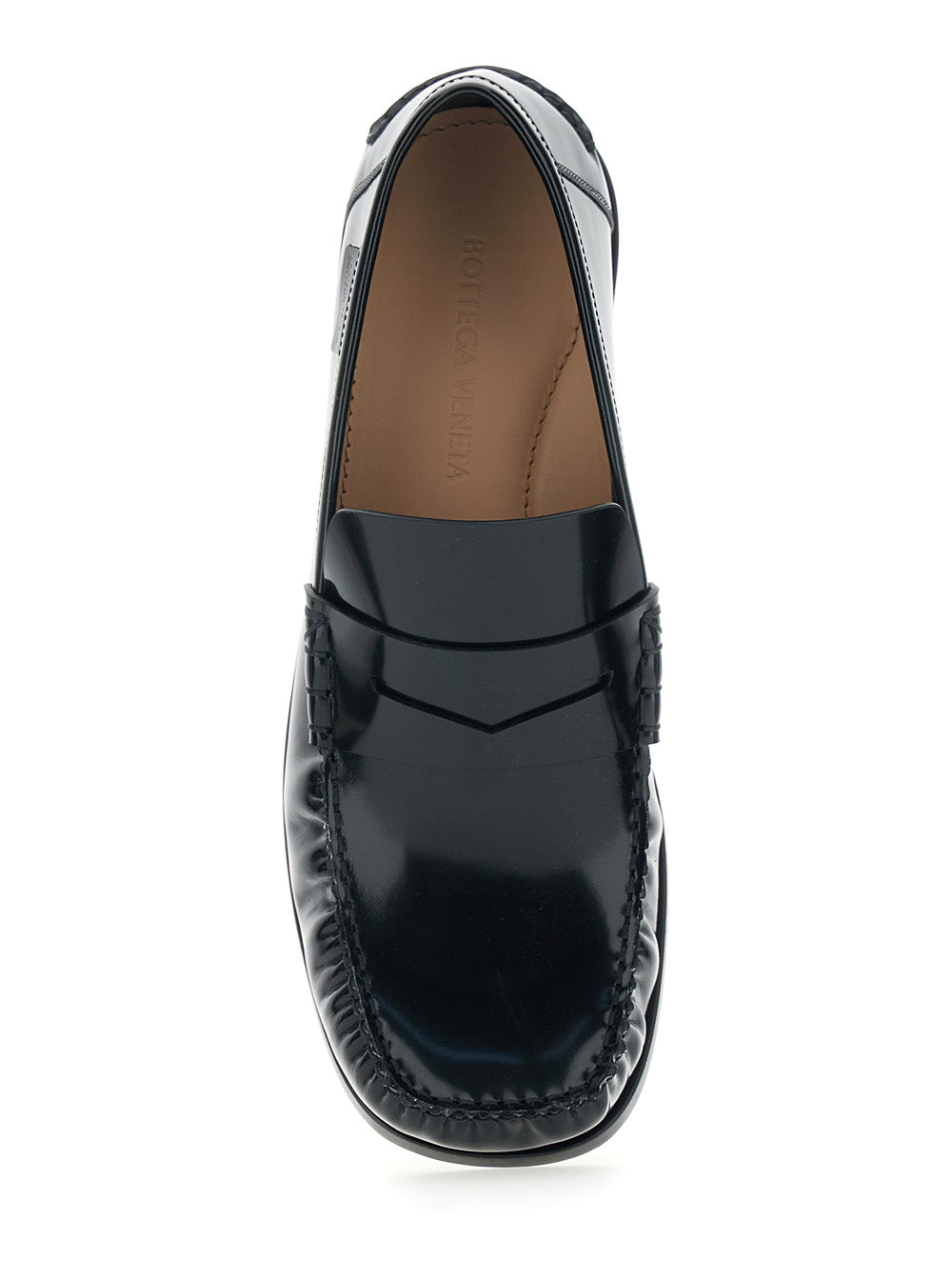 Bottega Veneta Men 'Truman' Black Loafers With Side Logo Patch In Leather Man BOTTEGA VENETA