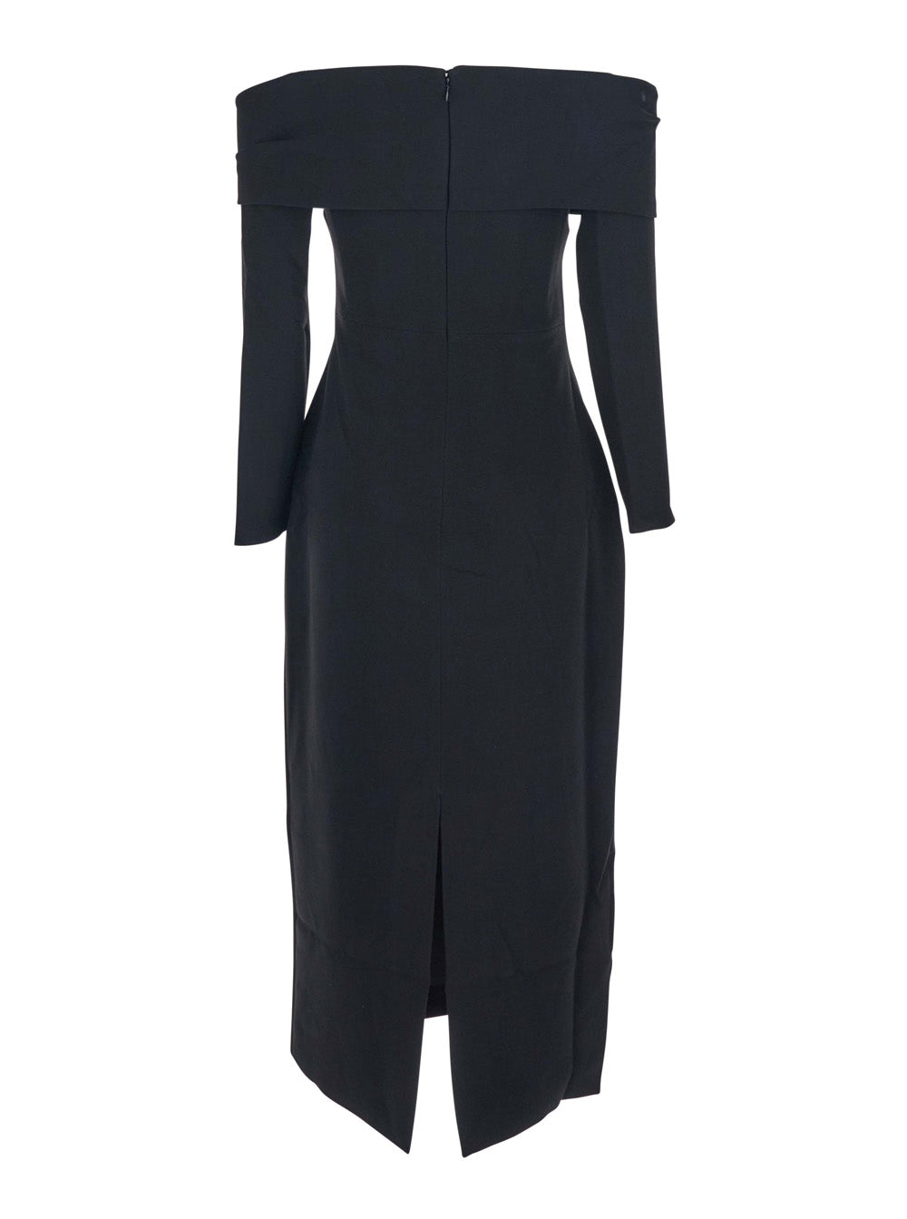 Solace London Women 'Yuni' Black Dress With Square Neckline And Back Closure In Fabric Woman SOLACE LONDON