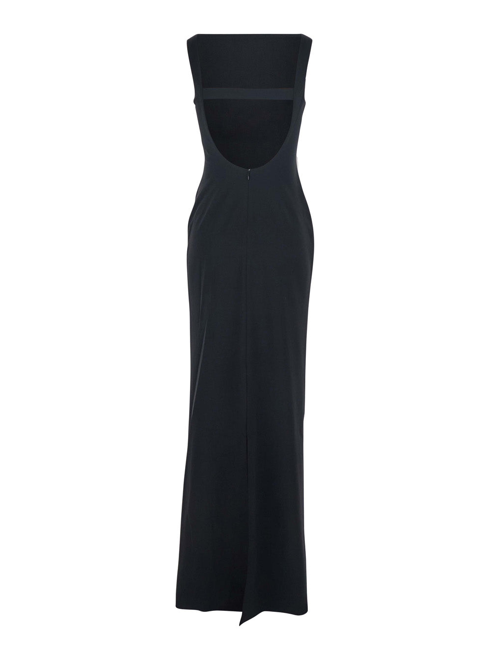 Solace London Women Black Long Dress With Square Neckline And Cut Out On The Back In Fabric Woman SOLACE LONDON