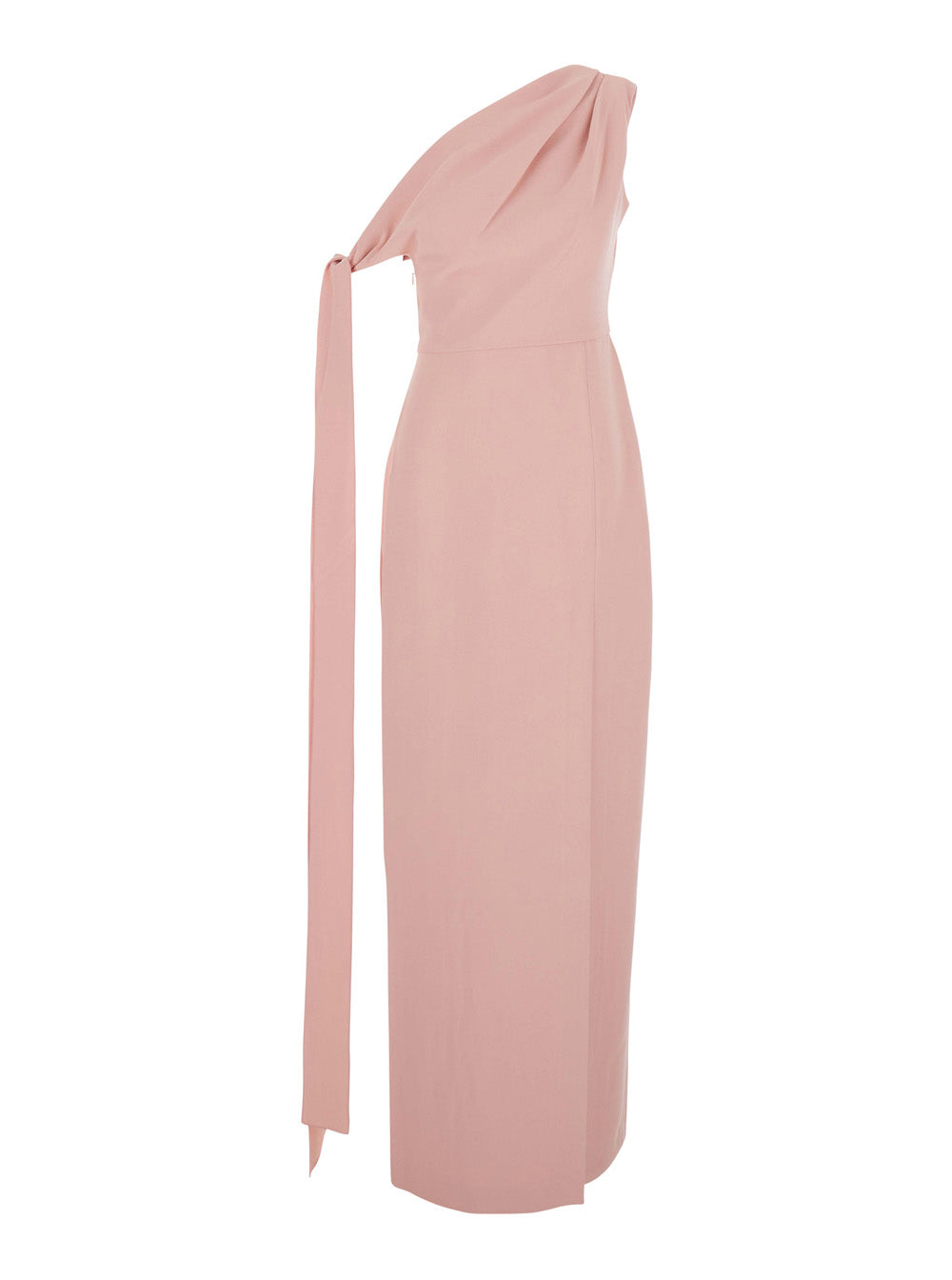Solace London Women 'Irina' Pink One-Shoulder Long Dress With Draped Neckline In Fabric Woman SOLACE LONDON