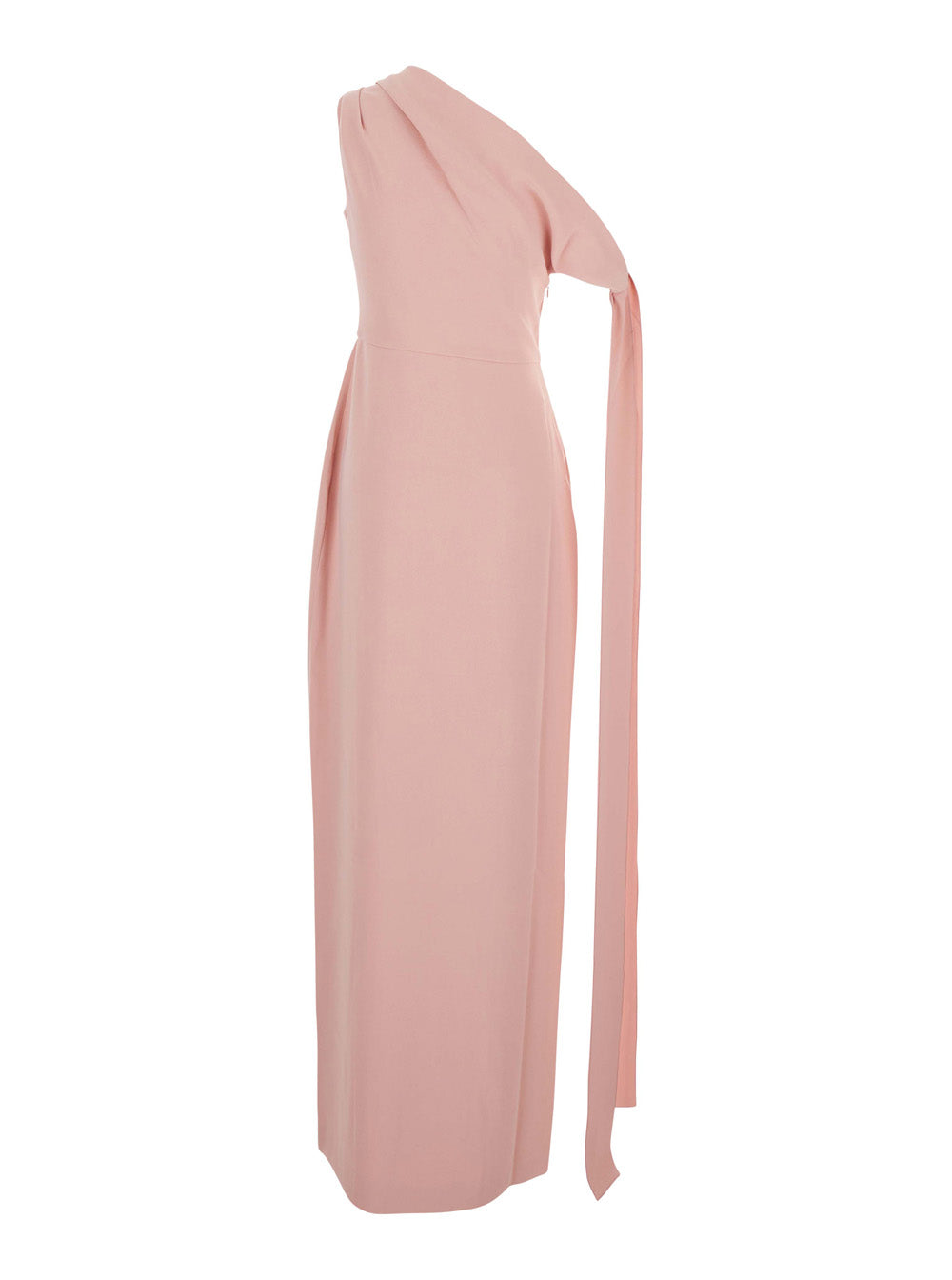 Solace London Women 'Irina' Pink One-Shoulder Long Dress With Draped Neckline In Fabric Woman SOLACE LONDON
