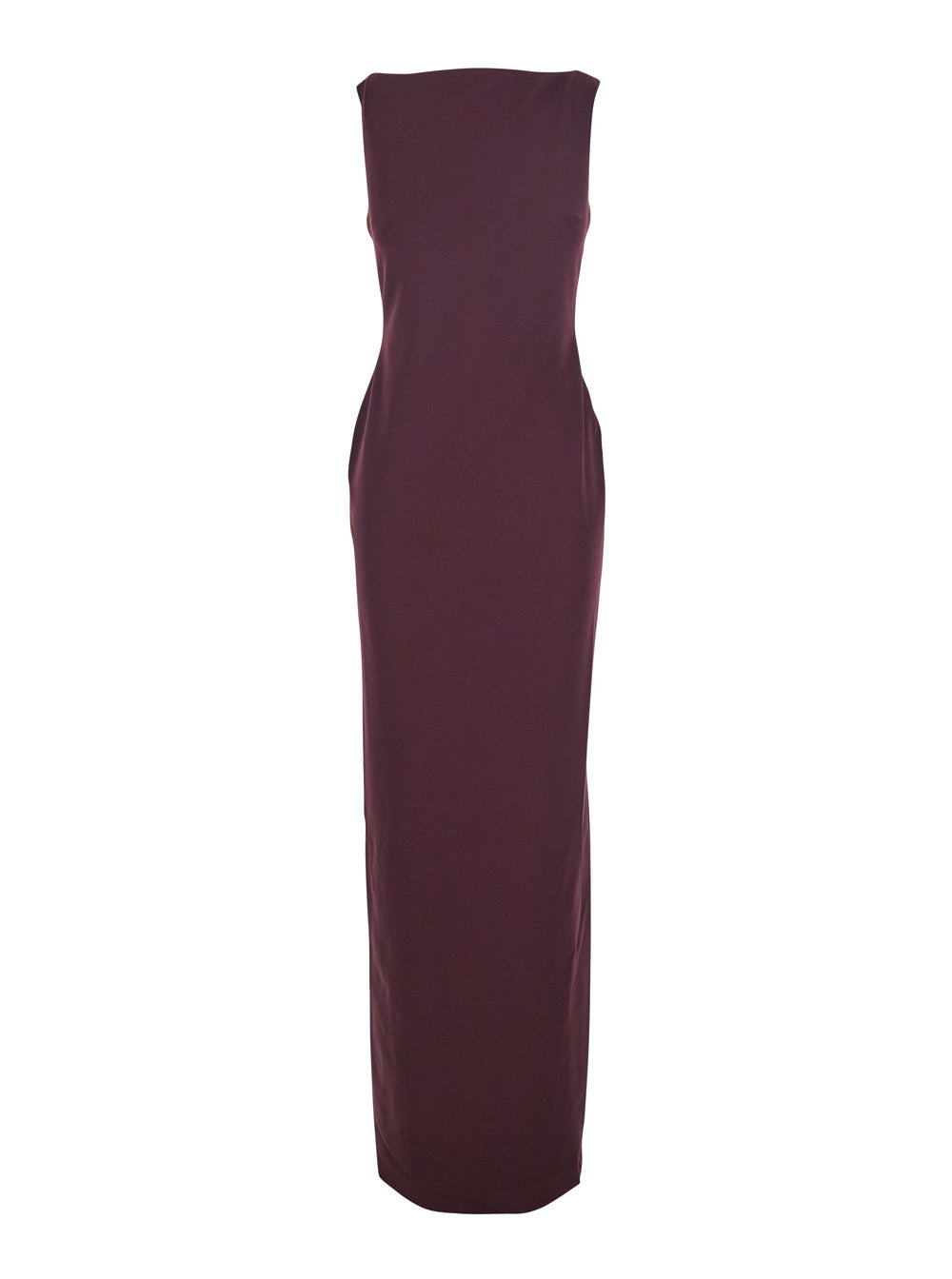 Solace London Women Bordeaux Long Dress With Square Neckline And Cut Out On The Back In Fabric Woman SOLACE LONDON