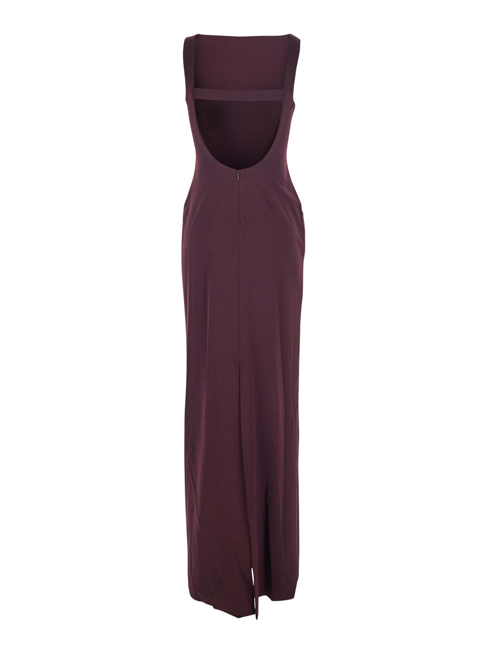 Solace London Women Bordeaux Long Dress With Square Neckline And Cut Out On The Back In Fabric Woman SOLACE LONDON