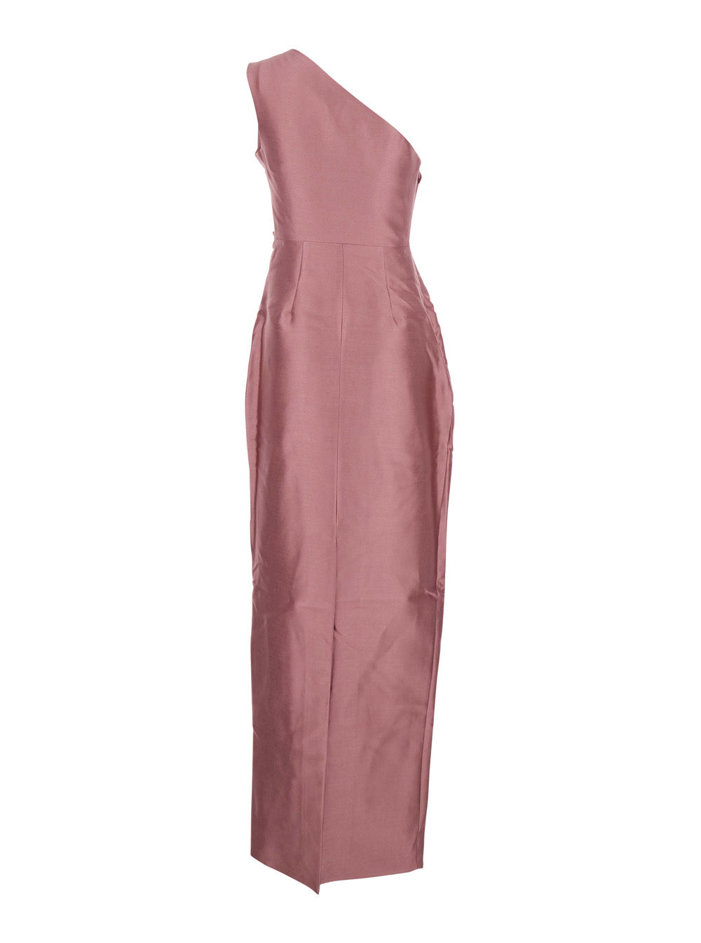 Solace London Women 'Kira' Pink One-Shoulder Long Dress With Draped Details In Twill Woman SOLACE LONDON