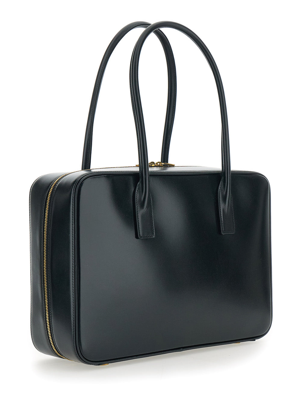 Saint Laurent Women Black Shoulder Bag With Logo Lettering On The Front And Keychain Detail In Leather Woman SAINT LAURENT