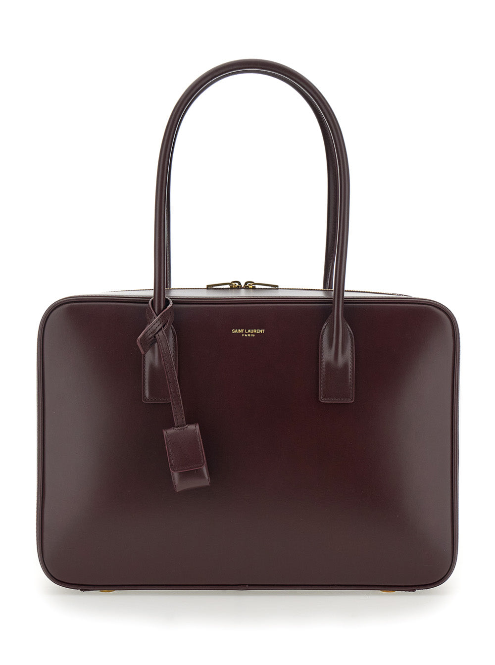 Saint Laurent Women Bordeaux Shoulder Bag With Logo Lettering On The Front And Keychain Detail In Leather Woman SAINT LAURENT