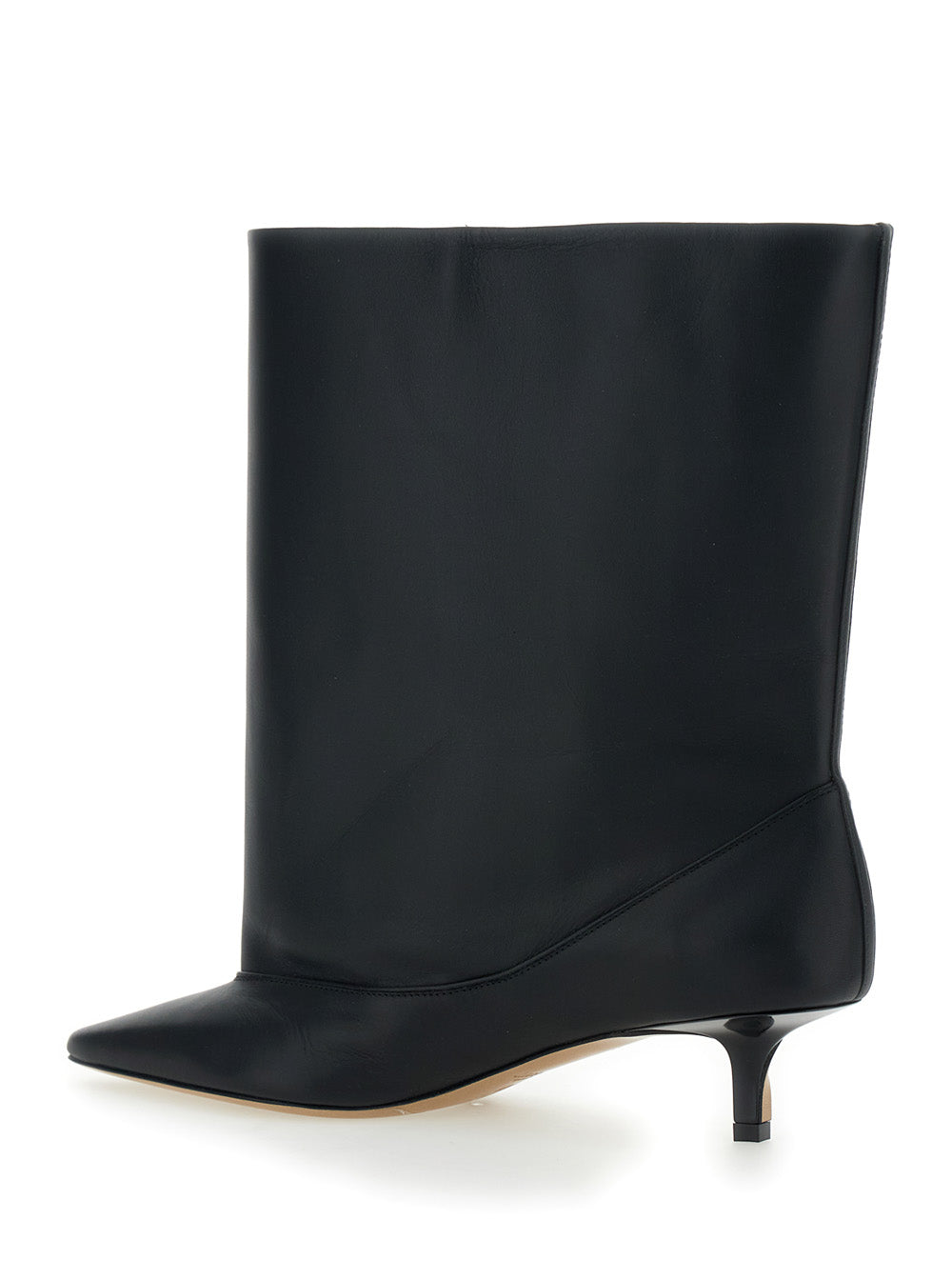 Jacquemus Women 'Les Bottes Tourni' Black Ankle Boots With Pointed Toe And Low Stiletto Heel In Leather Woman