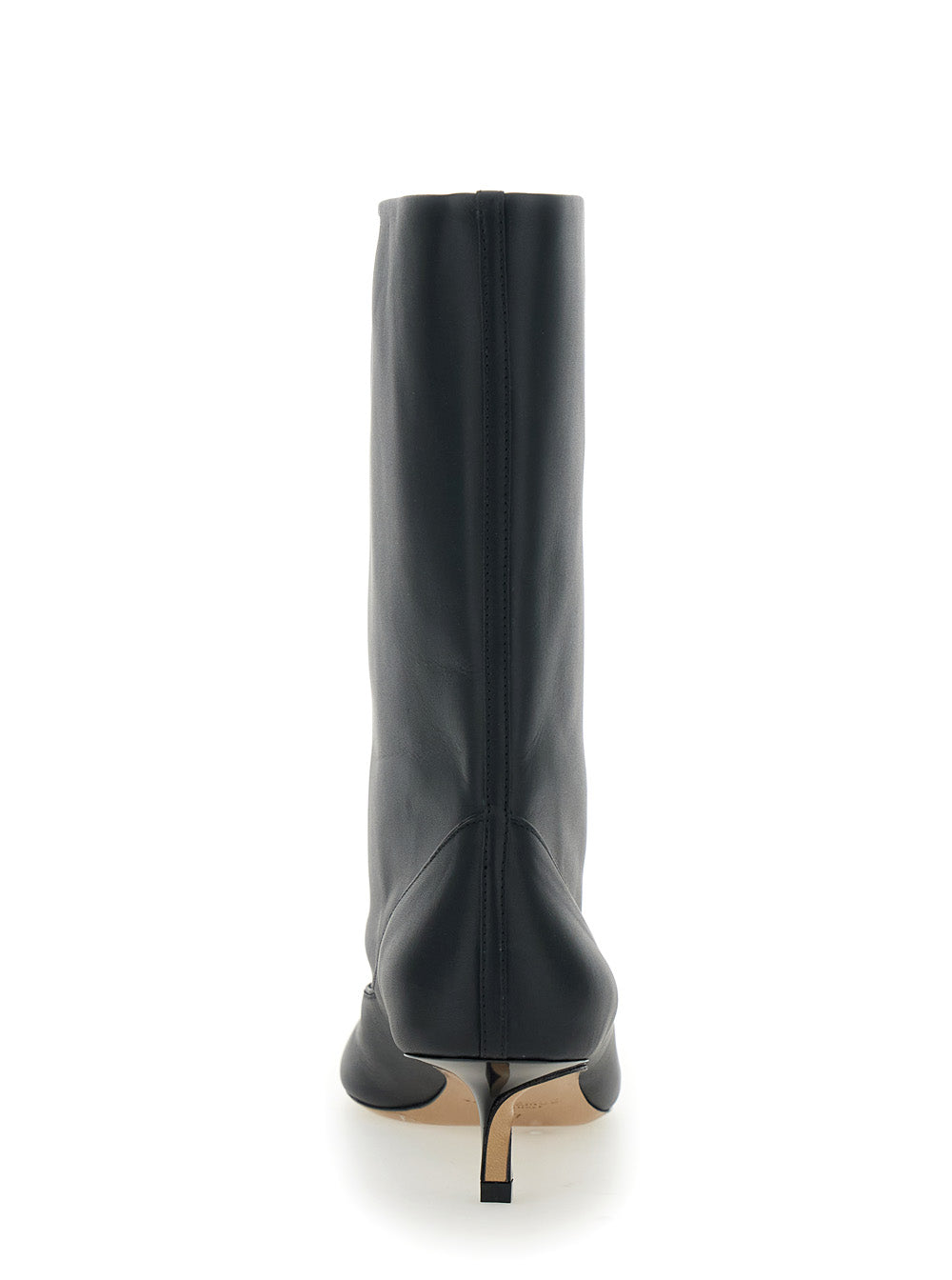 Jacquemus Women 'Les Bottes Tourni' Black Ankle Boots With Pointed Toe And Low Stiletto Heel In Leather Woman