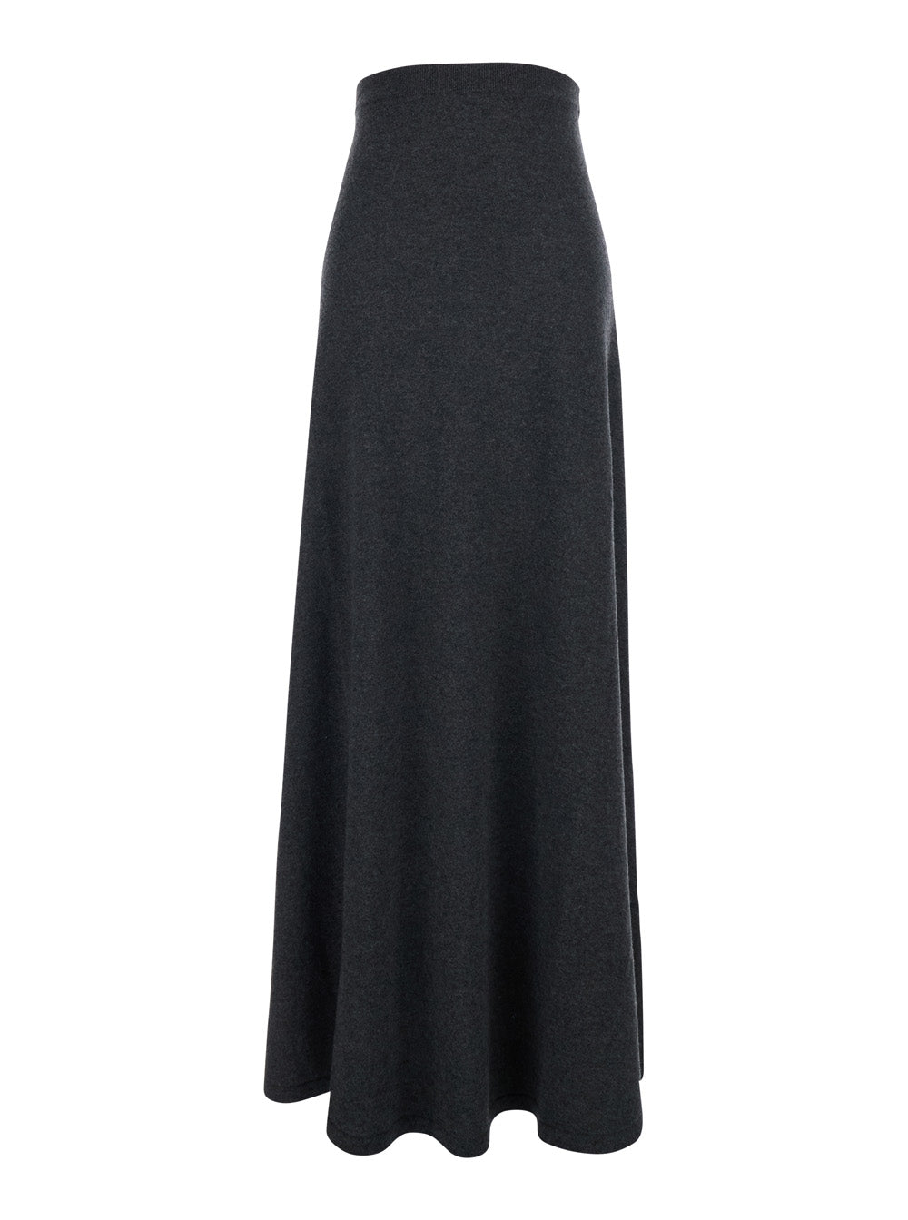 Balenciaga Women Grey Flared Skirt With Pleated Details And Elastic Ribbed Waist In Wool Woman BALENCIAGA