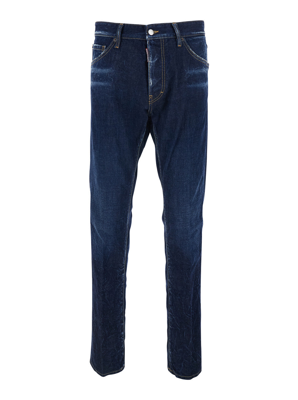 Dsquared2 Men 'Cool Guy' Blue Jeans With Logo Patch On The Rear And Ripped Details In Denim Man DSQUARED2