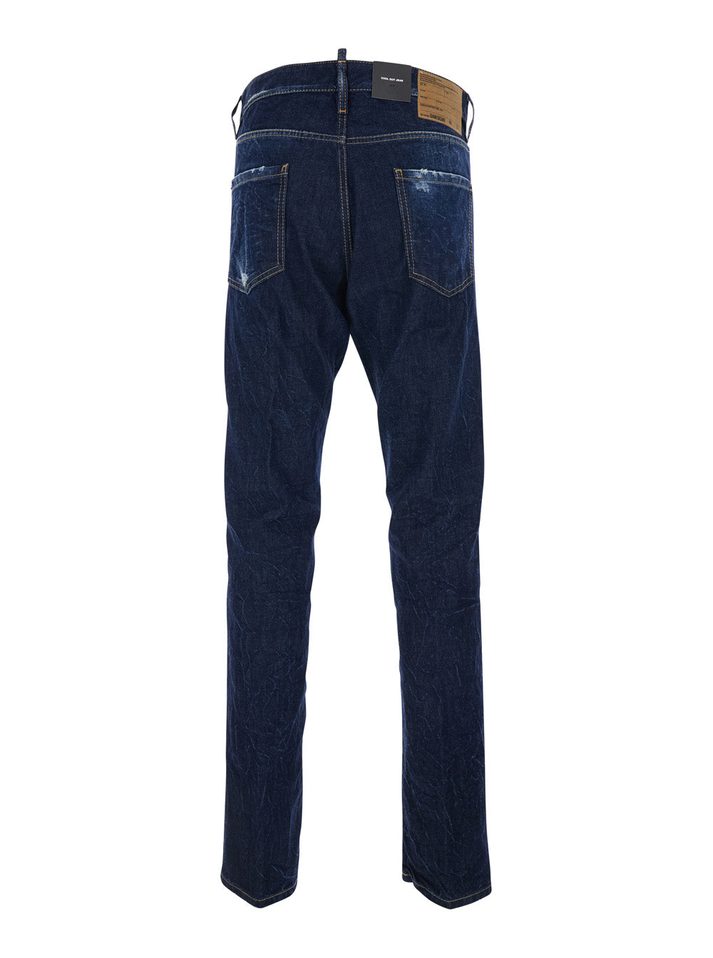 Dsquared2 Men 'Cool Guy' Blue Jeans With Logo Patch On The Rear And Ripped Details In Denim Man DSQUARED2