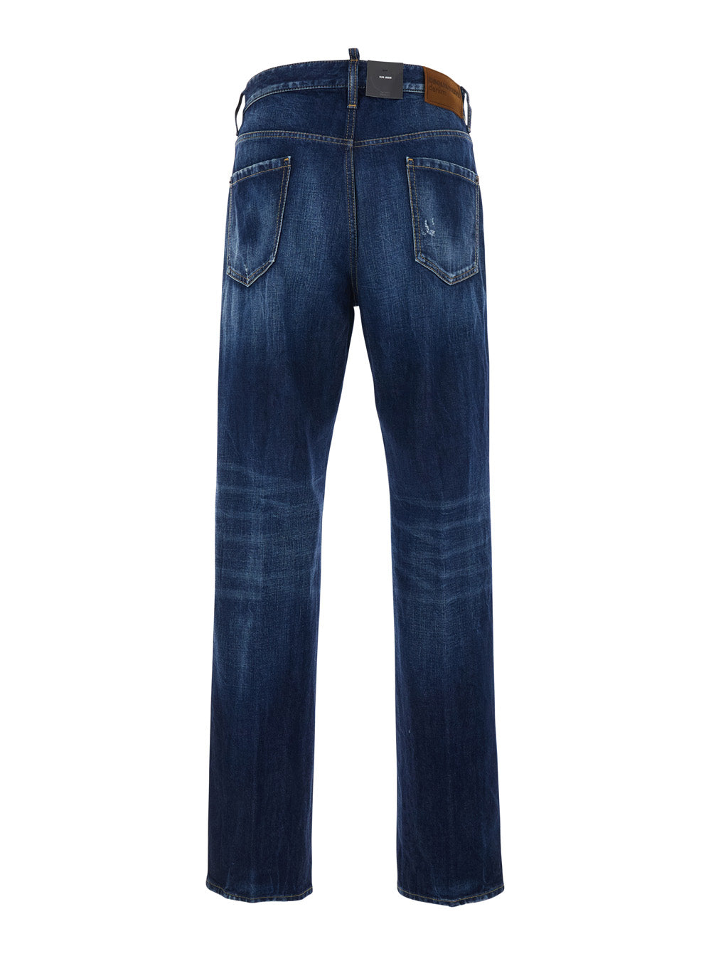 Dsquared2 Men '642' Blue Jeans With Logo Patch On The Rear In Denim Man DSQUARED2