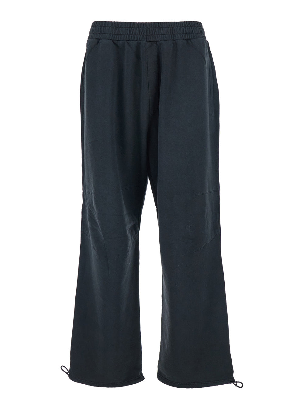 44 Label Group Men Black Pants With Elastic Waist And Drawstring Hem In Tech Fabric Man 44 LABEL GROUP