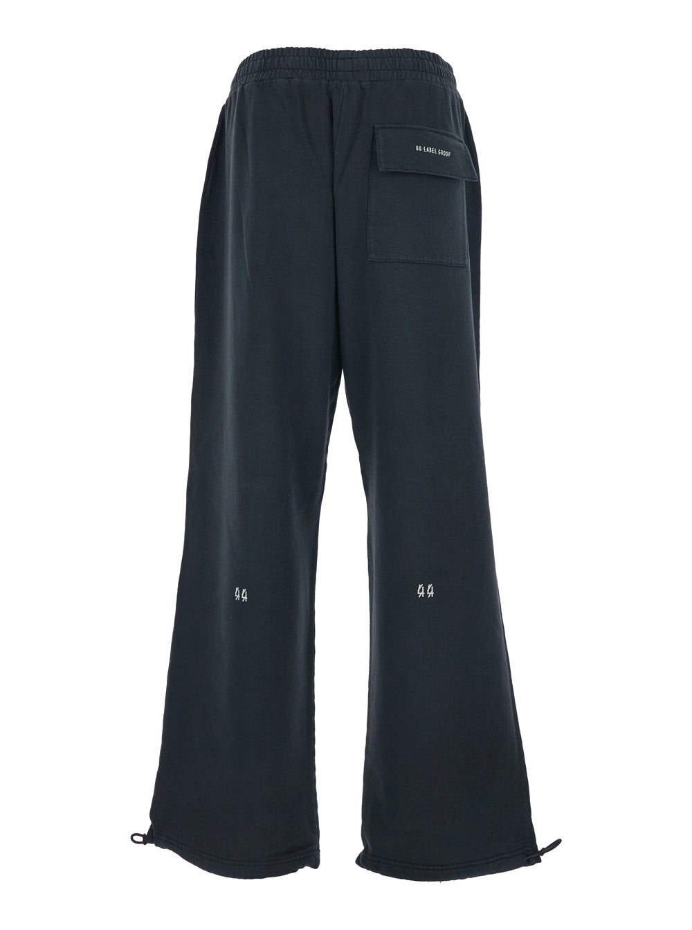 44 Label Group Men Black Pants With Elastic Waist And Drawstring Hem In Tech Fabric Man 44 LABEL GROUP