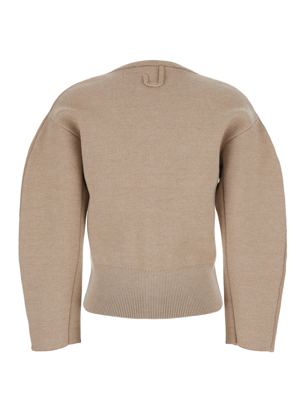 Jacquemus Women 'Le Gilet Doppio' Beige Cardigan With Round Neck And Ribbed Trims In Wool Blend Stretch Woman JACQUEMUS