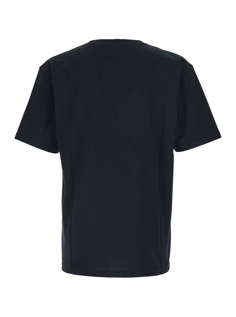 Valentino Men Black Crewneck T-Shirt With Print On The Front In Cotton Man VALENTINO