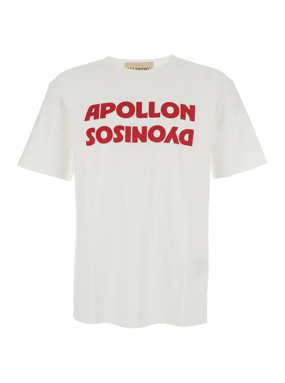 Valentino Men White Crewneck T-Shirt With Print On The Front In Cotton Man VALENTINO