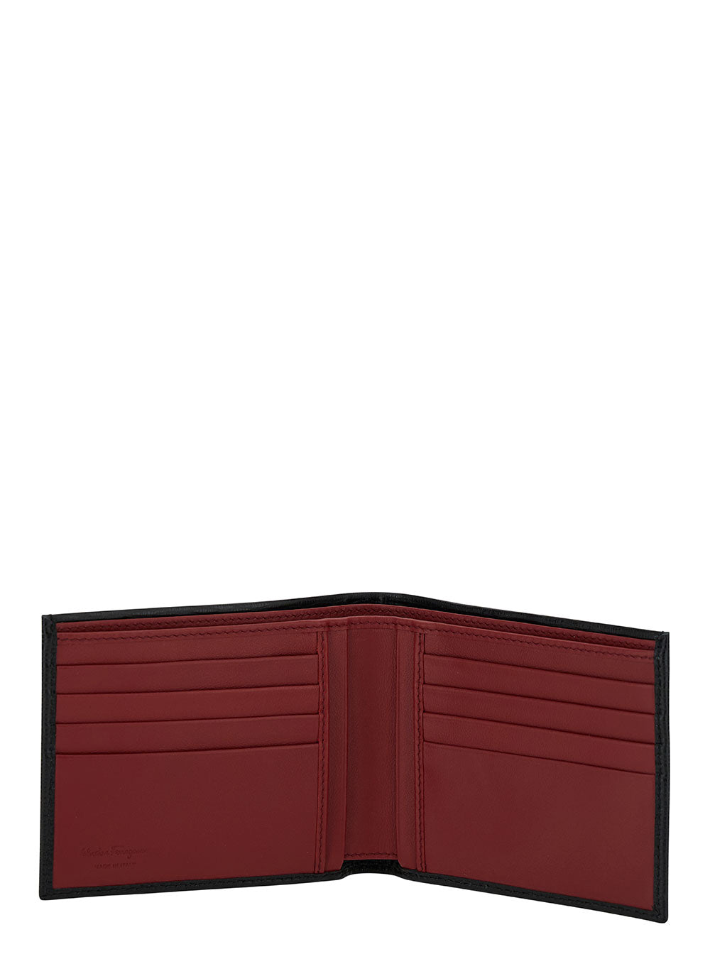 Ferragamo Men Wallet 'Revival' Gancini With Double Hook In Grained Black Leather For Men FERRAGAMO