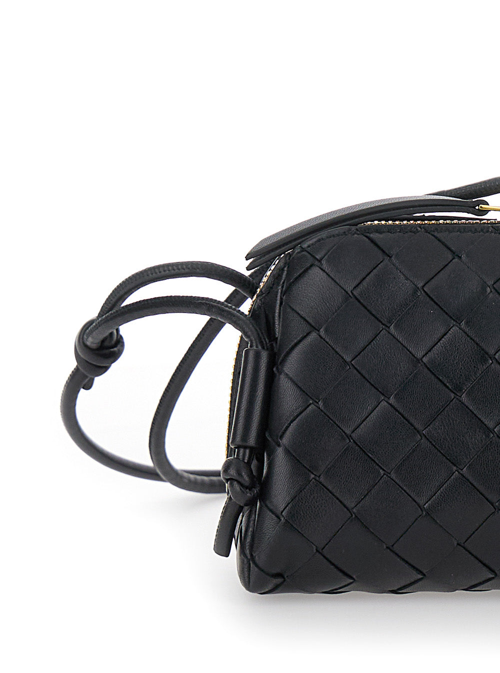 Bottega Veneta Women Crossbody Bag 'Concert' With Intreccio Motif In Black Leather For Women BOTTEGA VENETA