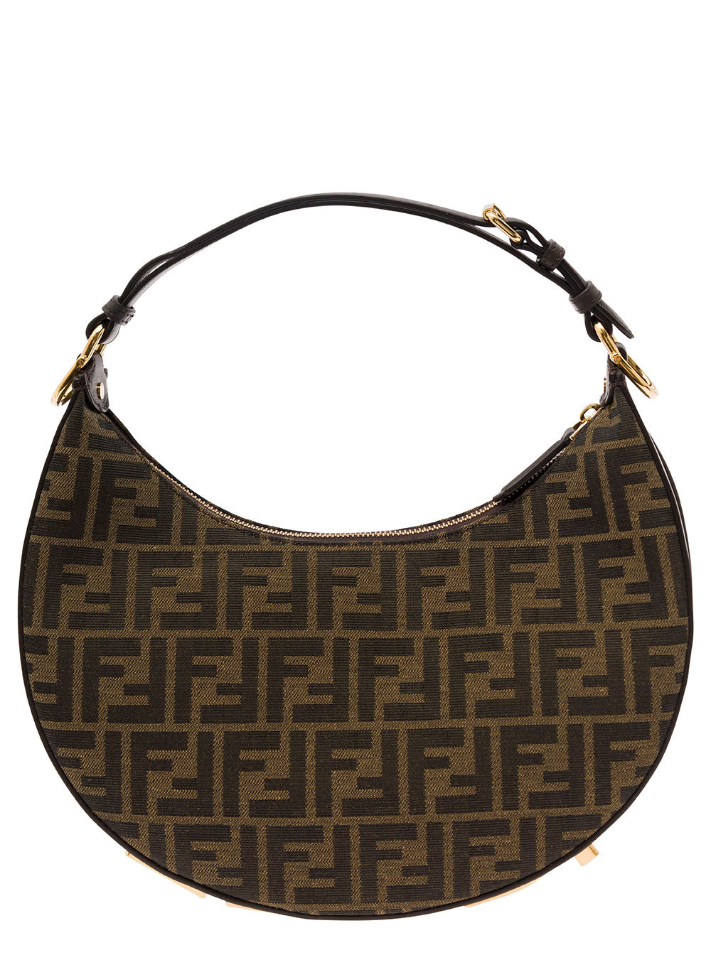 Fendi Women Handbag 'Fendigraphy Small' With Ff Motif In Brown Jacquard Fabric FENDI