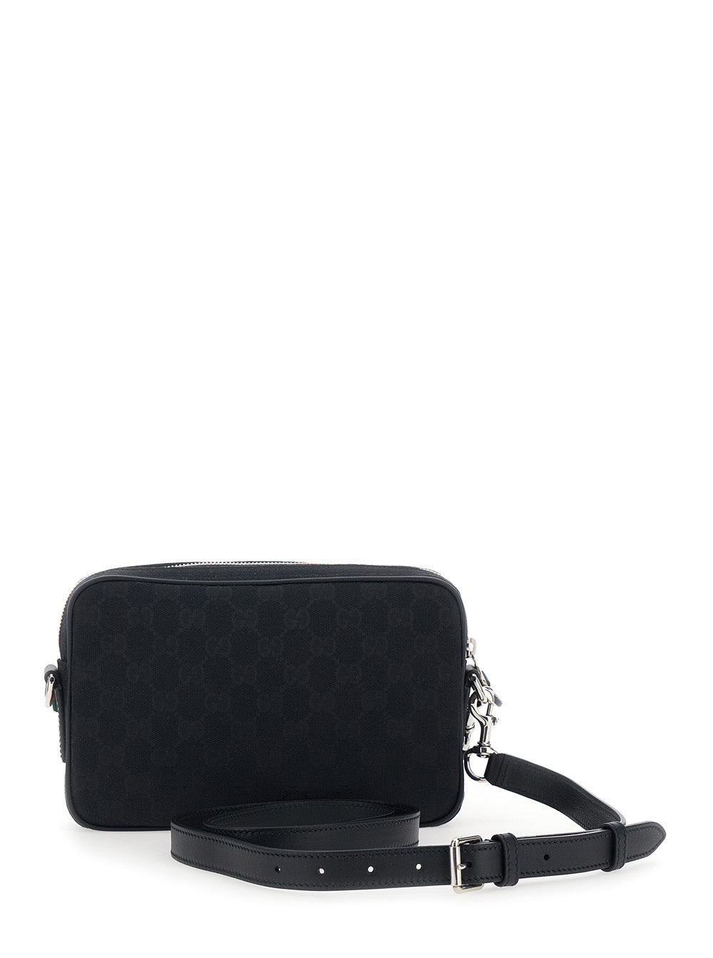 Gucci Men Black Crossbody Bag With All-Over Gg Motif In Fabric Man GUCCI
