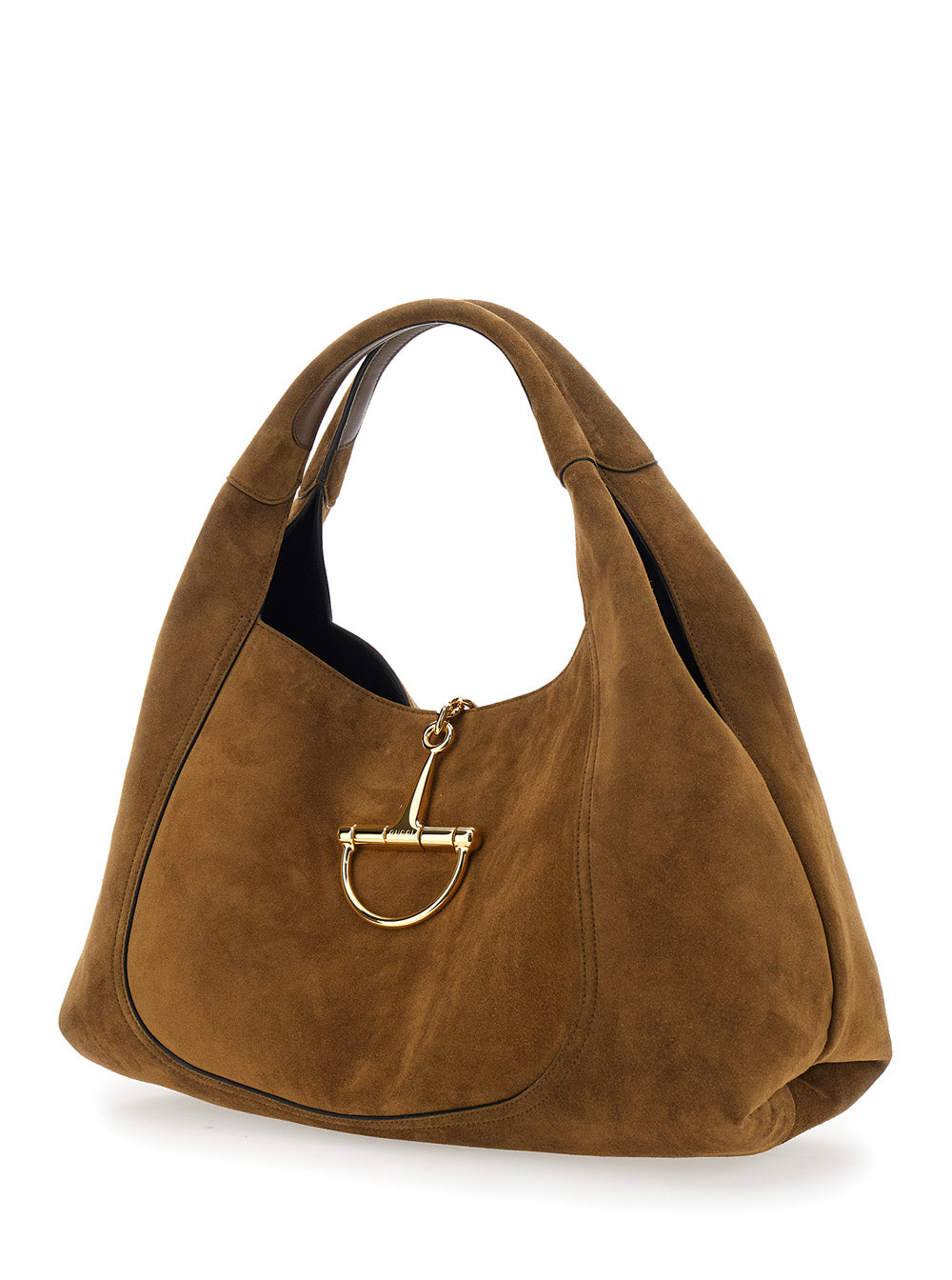 Gucci Women Brown Shoulder Bag With Horsebit Closure In Suede Woman GUCCI