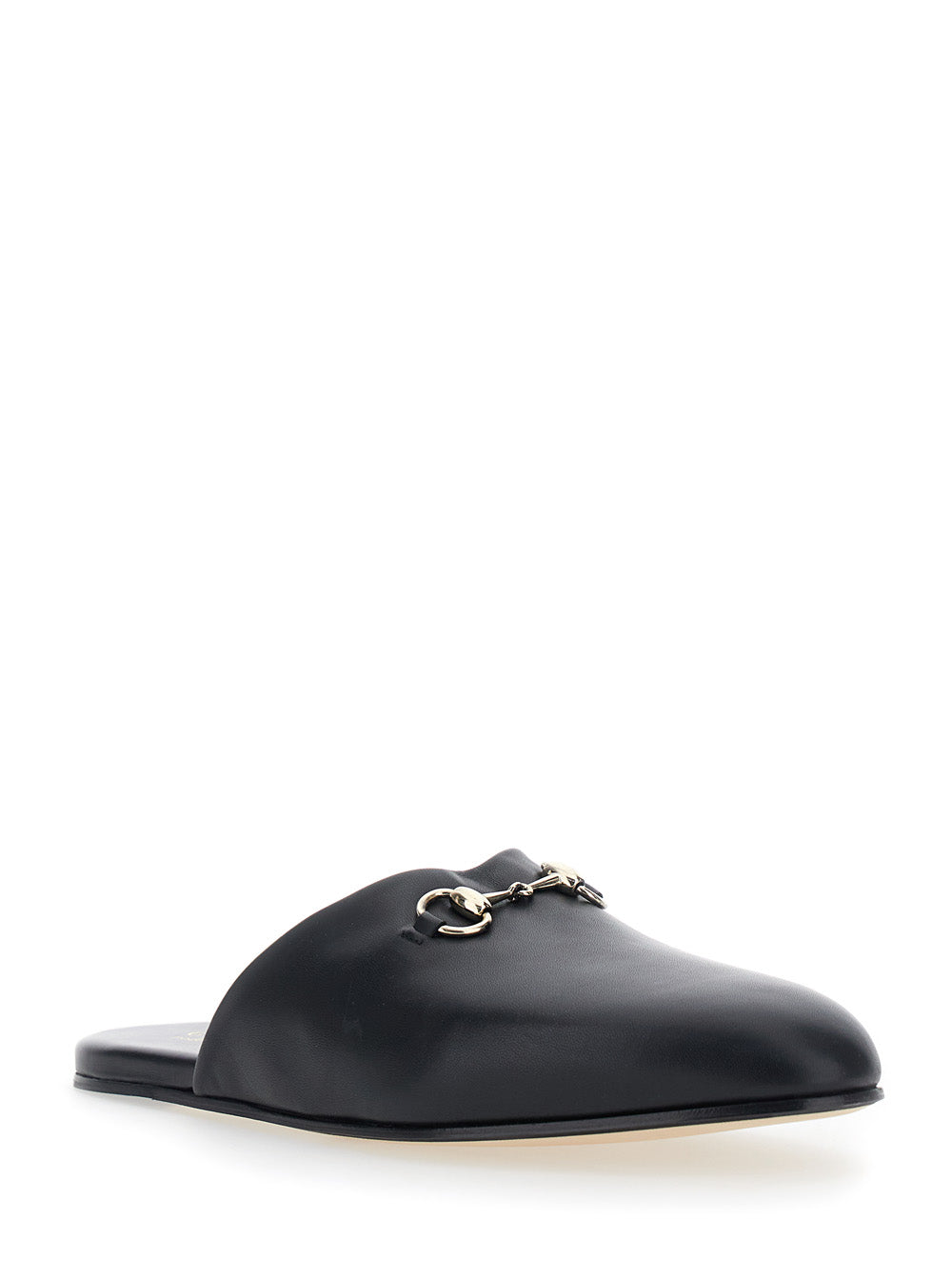 Gucci Men Black Mule With Horsebit On The Front In Smooth Leather Man GUCCI
