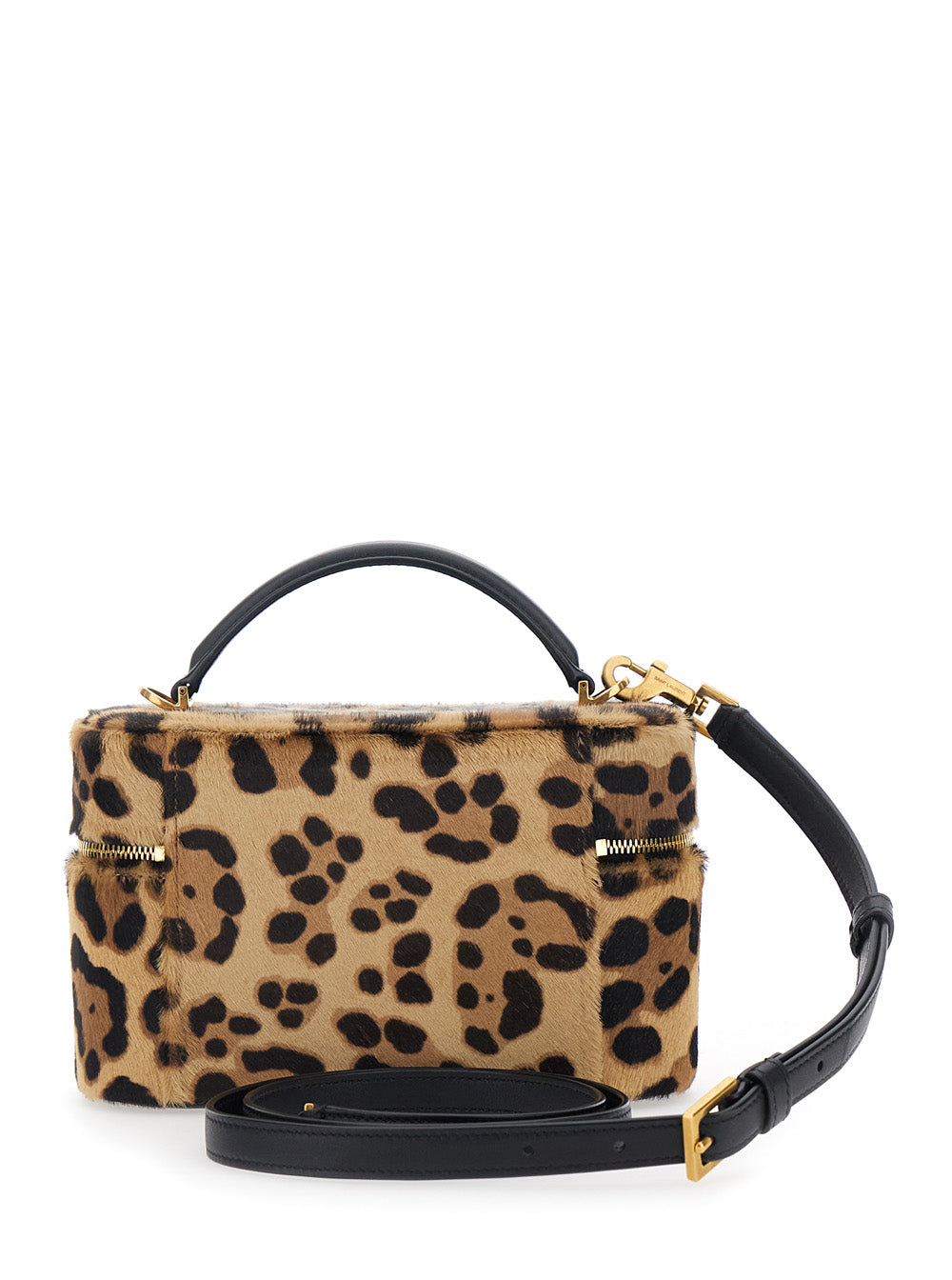 Saint Laurent Women 'Gaby Mini' Brown Bag With Cassandre Logo On The Front And All-Over Leopard Print In Pony Skin Woman SAINT LAURENT