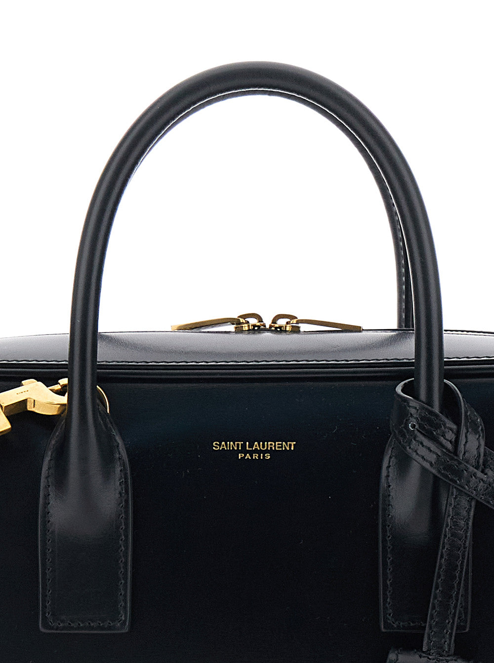 Saint Laurent Women 'Sac De Jour' Black Handbag With Logo Lettering And Pendant Padlock Detail In Leather Woman SAINT LAURENT