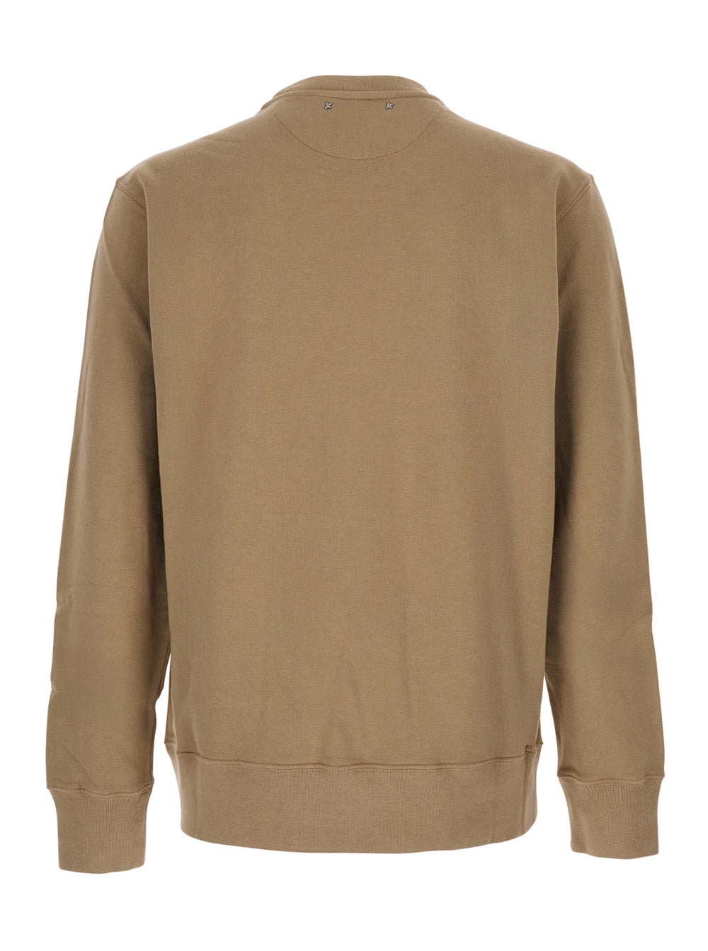 Golden Goose Men Beige Crewneck Sweatshirt With Maxi Print On The Front In Cotton Man GOLDEN GOOSE