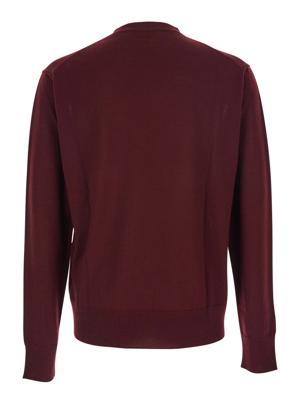 Vivienne Westwood Men Bordeaux Crew Neck Sweater With Dropped Shoulders And Orb Logo On The Front In Wool Blend Man VIVIENNE WESTWOOD