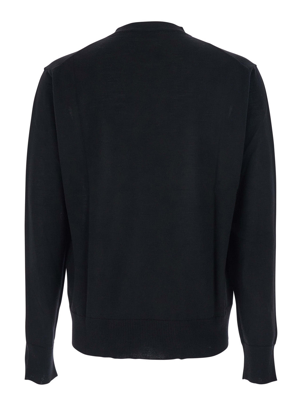 Vivienne Westwood Men Black Crew Necksweater With Orb Logo Embroidered On The Front In Wool Blend Man VIVIENNE WESTWOOD