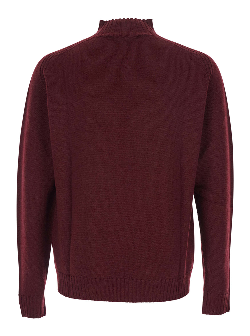 Vivienne Westwood Men Bordeaux Turtleneck Sweater With Orb Logo Embroidered On The Front In Wool Blend Man VIVIENNE WESTWOOD