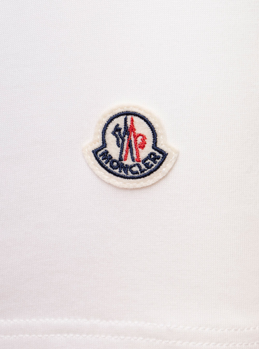 Moncler Women White T-Shirt In Jersey With Logo Patch On The Sleeve Moncler Woman MONCLER