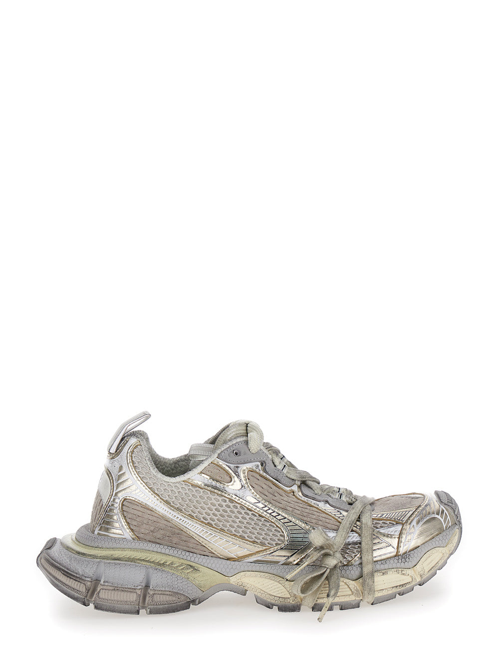 Balenciaga Women '3Xl' Metallic Low Top Sneakers With Logo Detail In Tech Fabric Woman BALENCIAGA