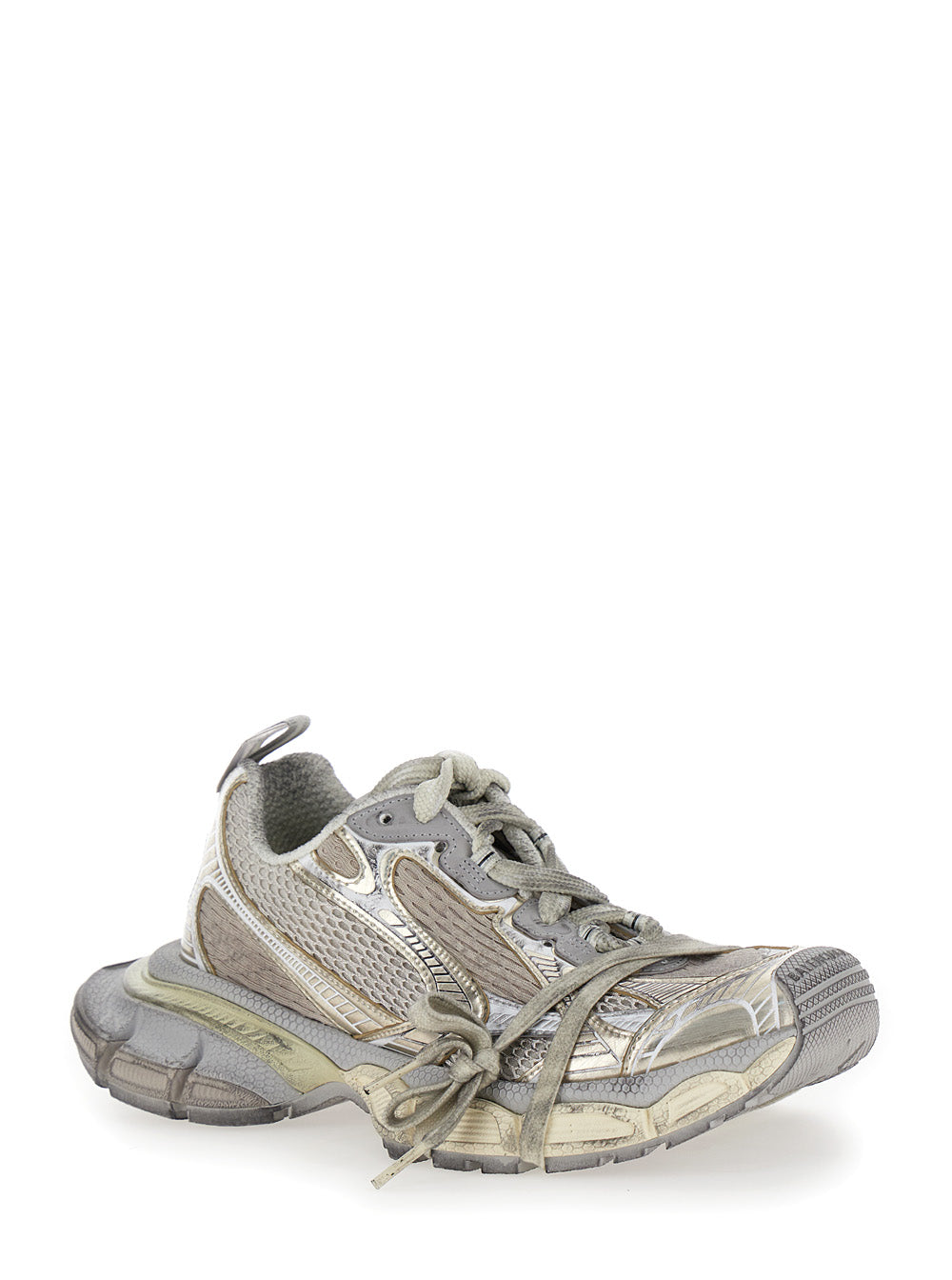 Balenciaga Women '3Xl' Metallic Low Top Sneakers With Logo Detail In Tech Fabric Woman BALENCIAGA