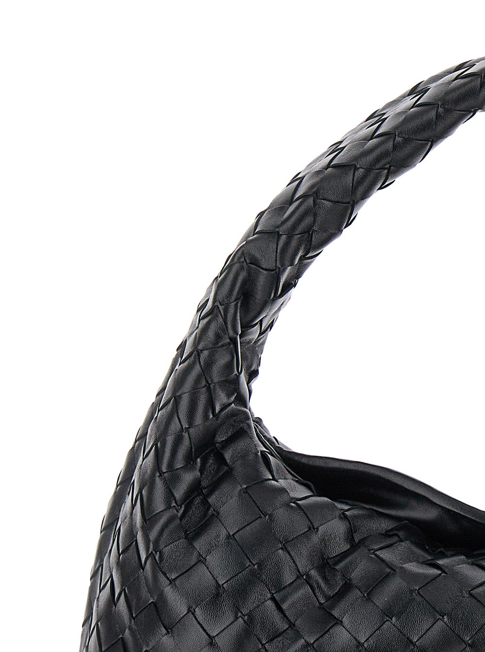 Bottega Veneta Women Shoulder Bag 'Hop Piccola' With Intreccio Motif In Black Leather For Women BOTTEGA VENETA