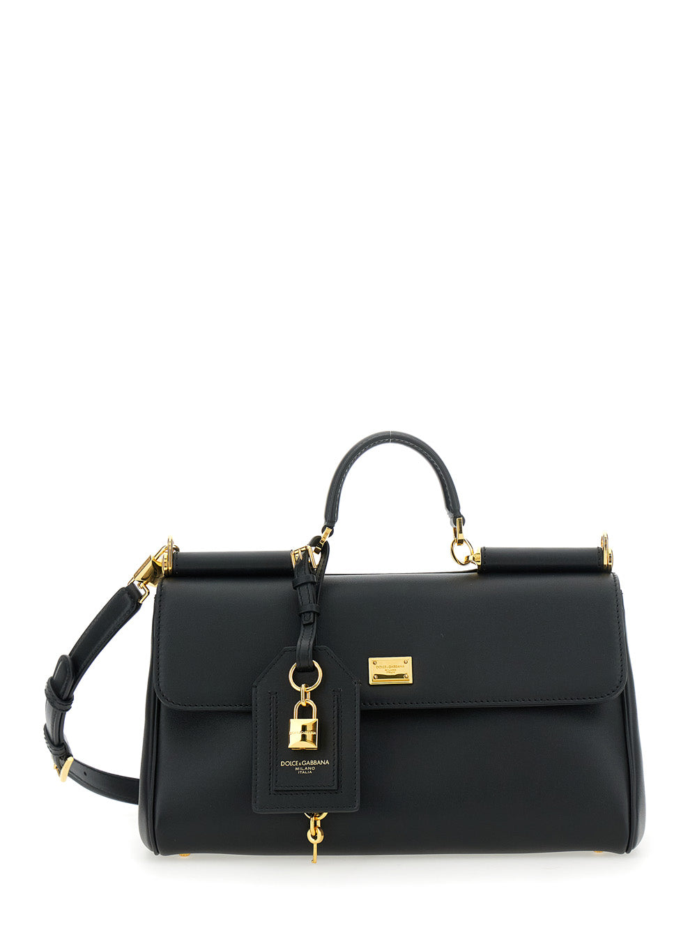 Dolce & Gabbana Women Black Handbag With Padlock Detail And Adjustable And Removable Shoulder Strap In Leather Woman DOLCE & GABBANA