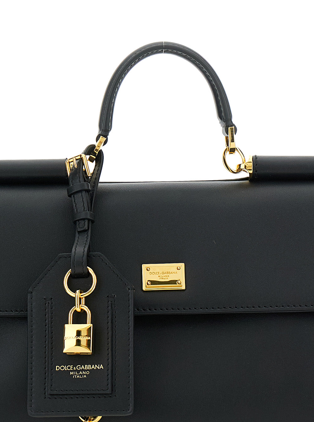 Dolce & Gabbana Women Black Handbag With Padlock Detail And Adjustable And Removable Shoulder Strap In Leather Woman DOLCE & GABBANA