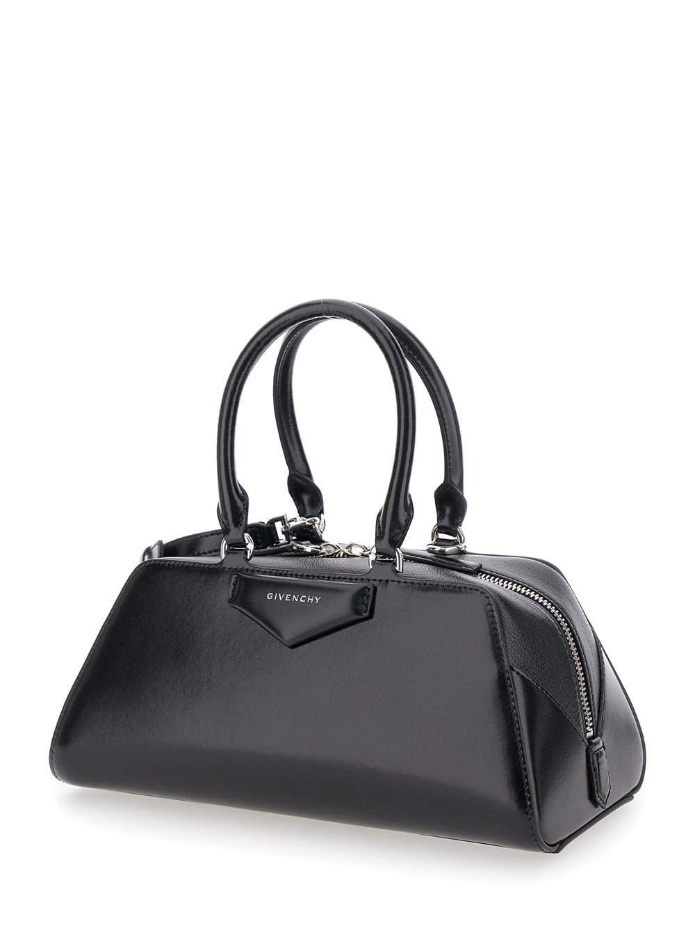 Givenchy Women 'Antigona East West' Black Small Handbag With Adjustable And Removable Shoulder Strap And Logo Lettering On The Front In Leather Woman GIVENCHY