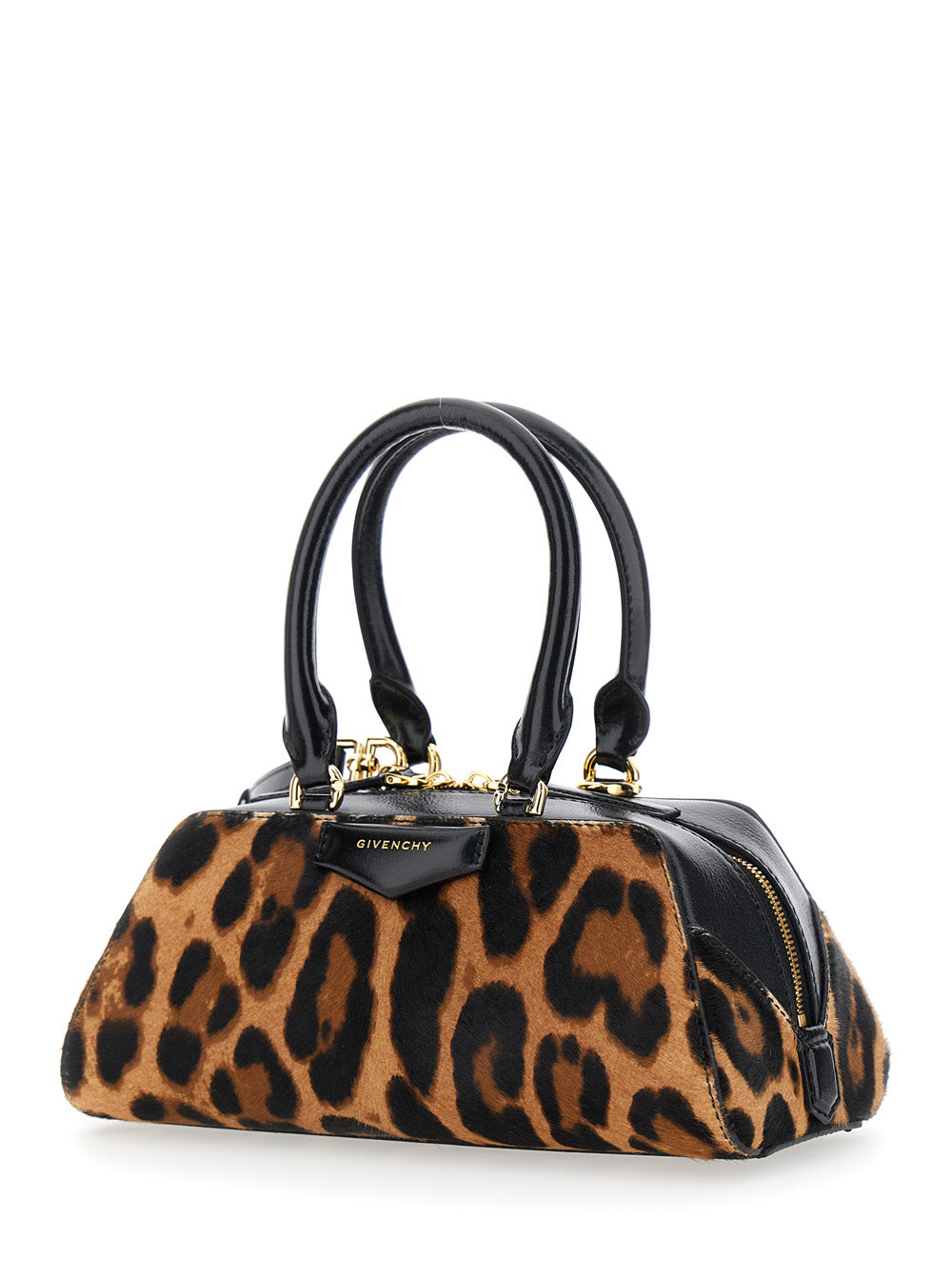 Givenchy Women 'Antigona East West' Brown Mini Handbag With Animalier Print And Logo Lettering On The Front In Leather Woman GIVENCHY