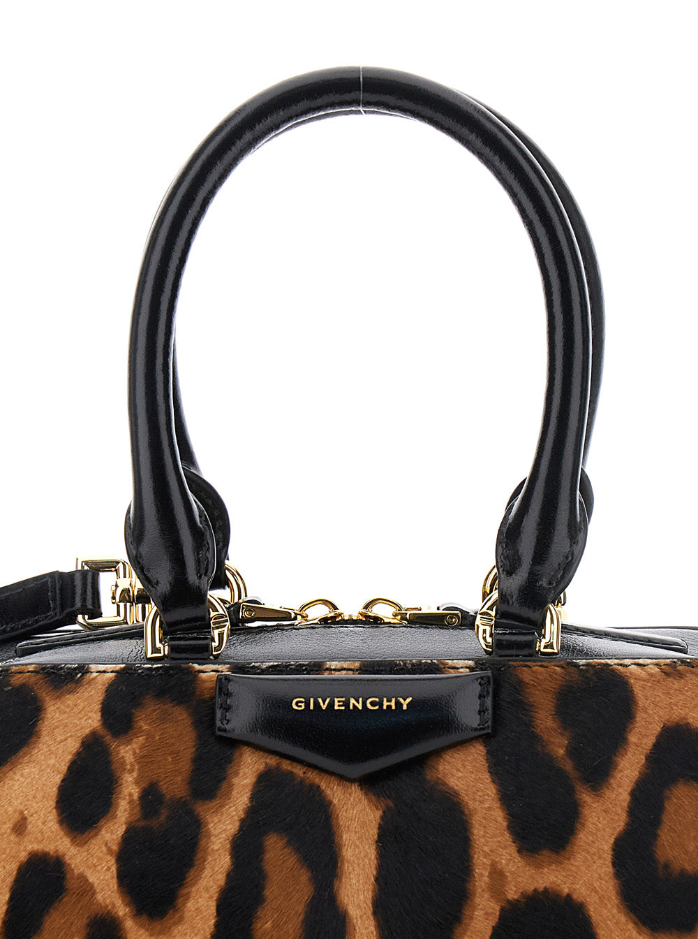 Givenchy Women 'Antigona East West' Brown Mini Handbag With Animalier Print And Logo Lettering On The Front In Leather Woman GIVENCHY