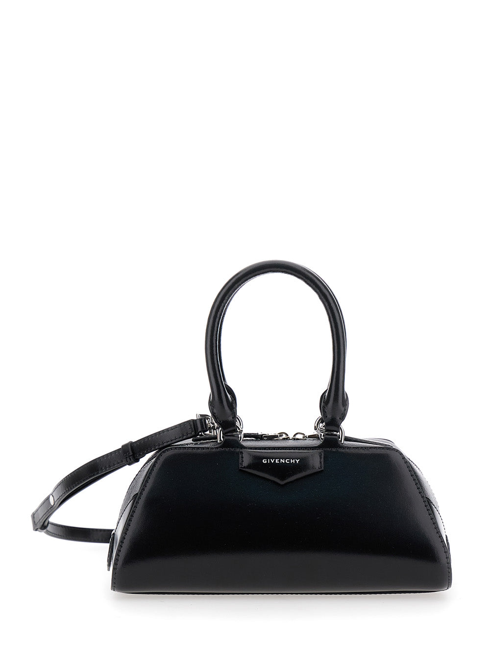 Givenchy Women 'Antigona East West' Black Mini Handbag With Adjustable And Removable Shoulder Strap And Logo Lettering On The Front In Leather Woman GIVENCHY