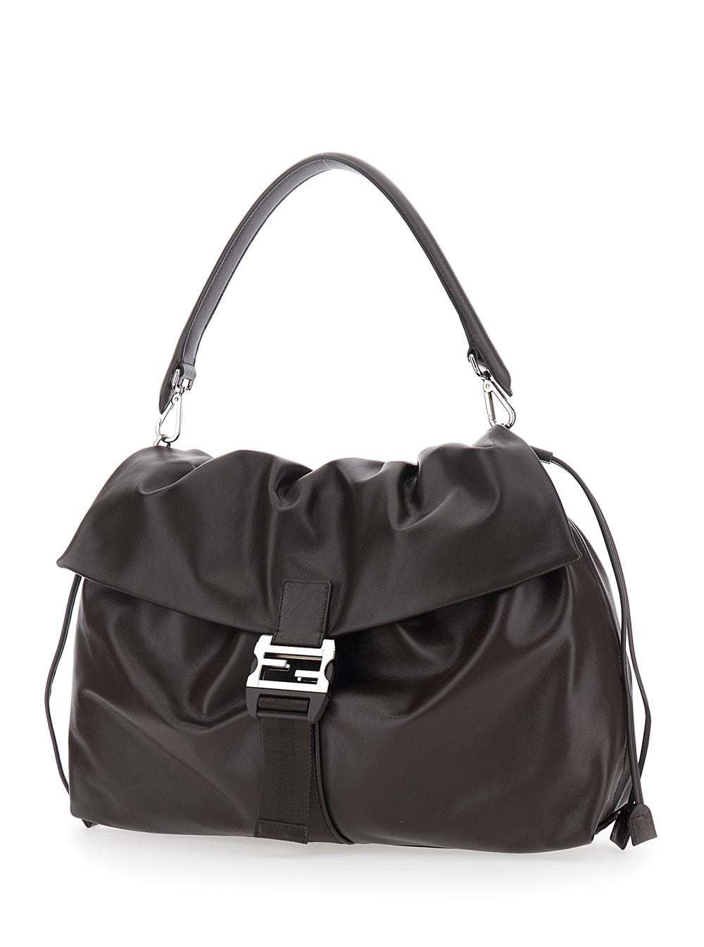 Fendi Men 'Mama Baguette Large' Brown Shoulder Bag With Ff Closure On The Front In Leather Woman FENDI
